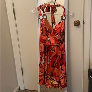 Floral pattern halter dress